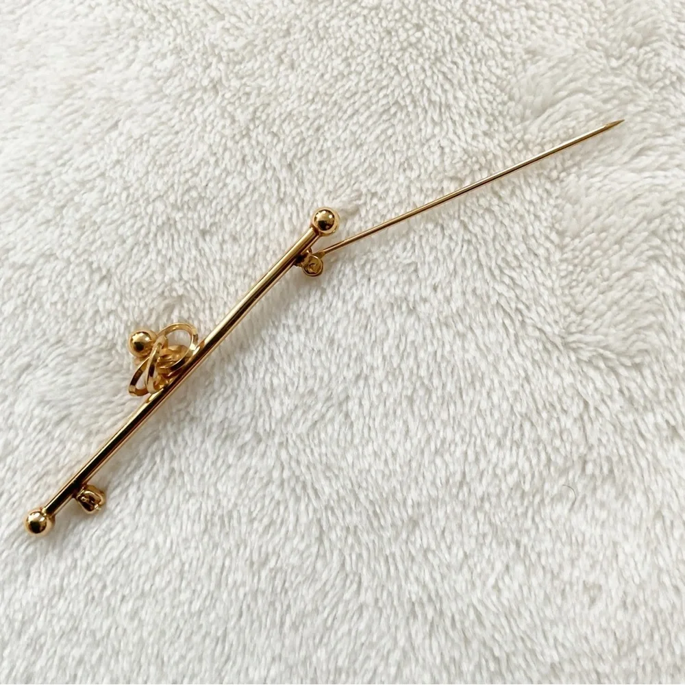 Vintage Van Dell 12K Gold Filled Bar Brooch Knot Mid Century